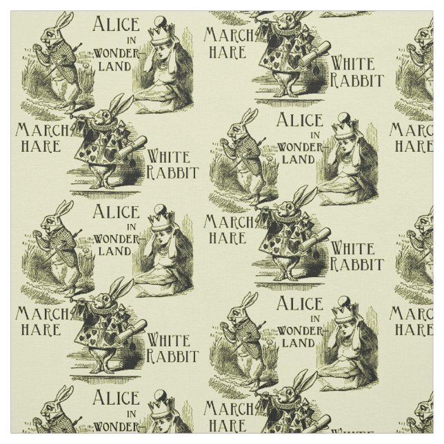 Alice im Wunderland-gelbes Gewebe Stoff (Muster)