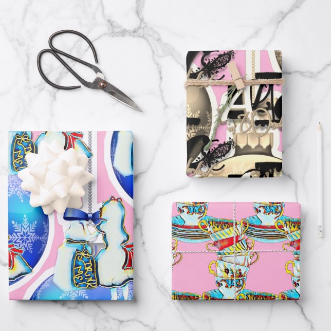Alice im Wunderland Geschenkpapier Set (Vorderseite)