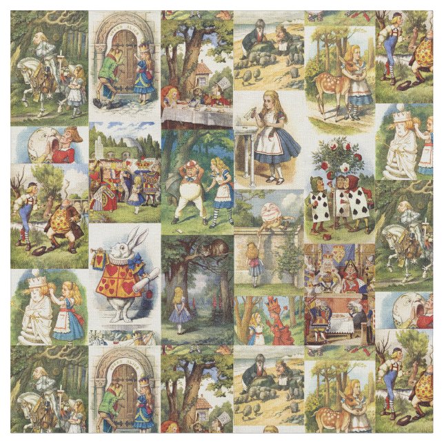 Alice im Wunderland-Gewebe Stoff (Nahaufnahme)