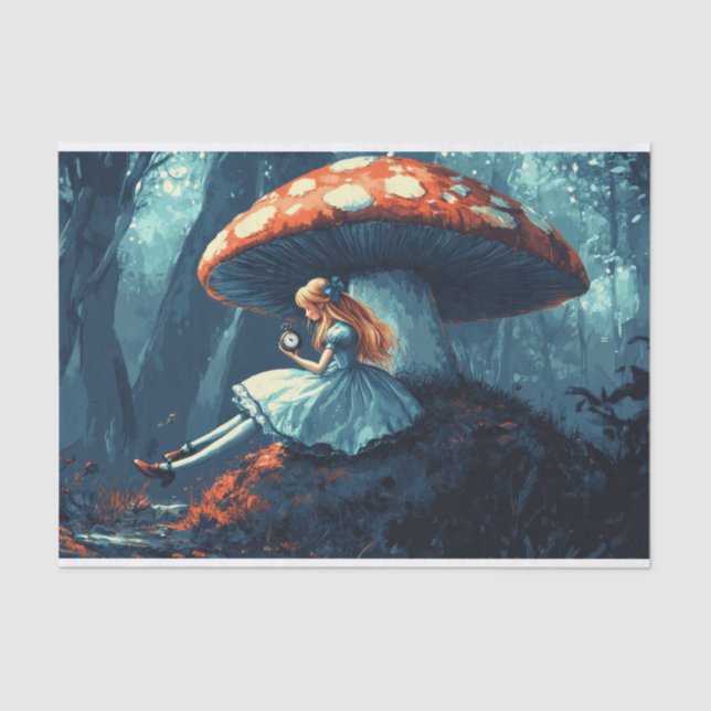 Alice im Wunderland Giant Mushroom Decoupage Seidenpapier (Vorderseite)