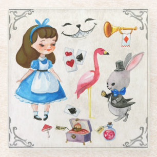 Alice im Wunderland Glasuntersetzer
