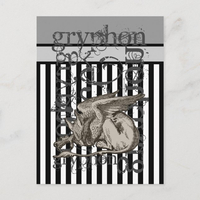 Alice im Wunderland Griffin Grunge Postkarte (Vorderseite)
