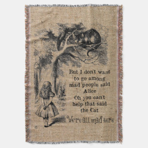 Alice im Wunderland; Grinsekatze mit Alice Decke