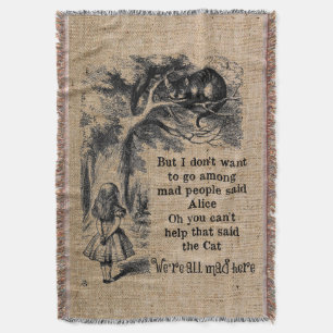 Alice im Wunderland; Grinsekatze mit Alice Decke
