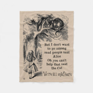 Alice im Wunderland; Grinsekatze mit Alice Fleecedecke