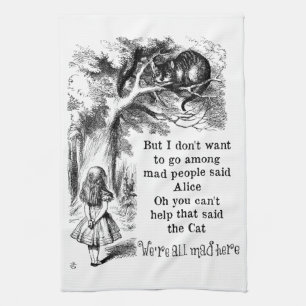 Alice im Wunderland; Grinsekatze mit Alice Handtuch