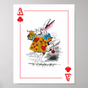 Alice im Wunderland - Große Spielkarte - Kaninchen Poster