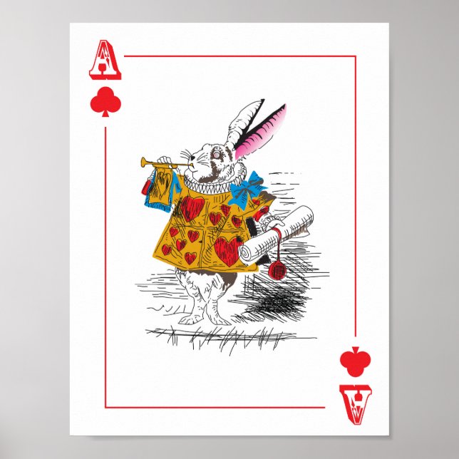 Alice im Wunderland - Große Spielkarte - Kaninchen Poster (Vorne)