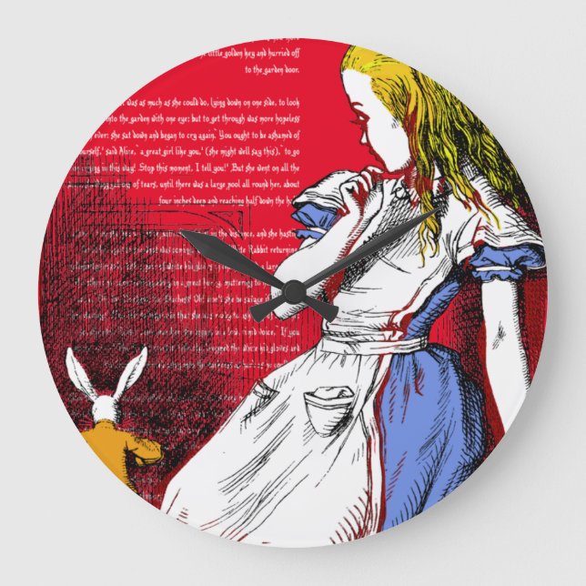 Alice im Wunderland Große Wanduhr (Vorderseite)