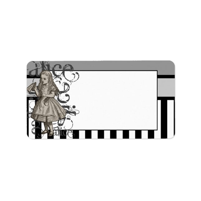 Alice im Wunderland Grunge Adressaufkleber (Vorne)