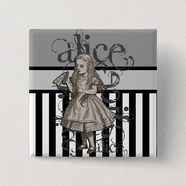Alice im Wunderland Grunge Button (Vorderseite)