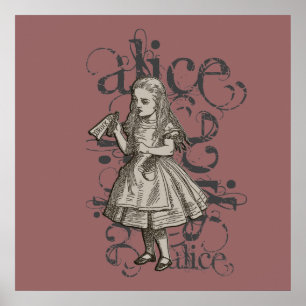Alice im Wunderland Grunge (rosa) Poster