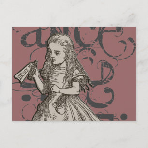 Alice im Wunderland Grunge (rosa) Postkarte