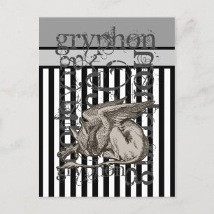 Alice im Wunderland Gryphon Grunge Postkarte