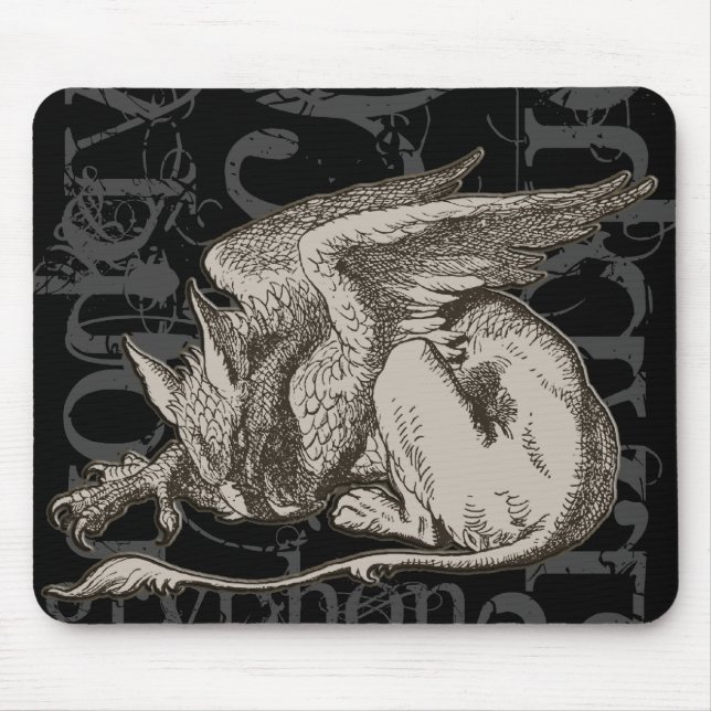 Alice im Wunderland Gryphon Grunge (Single-Zahl) Mousepad (Vorne)