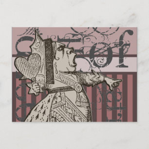 Alice im Wunderland Herzkönigin Grunge (Pink) Postkarte