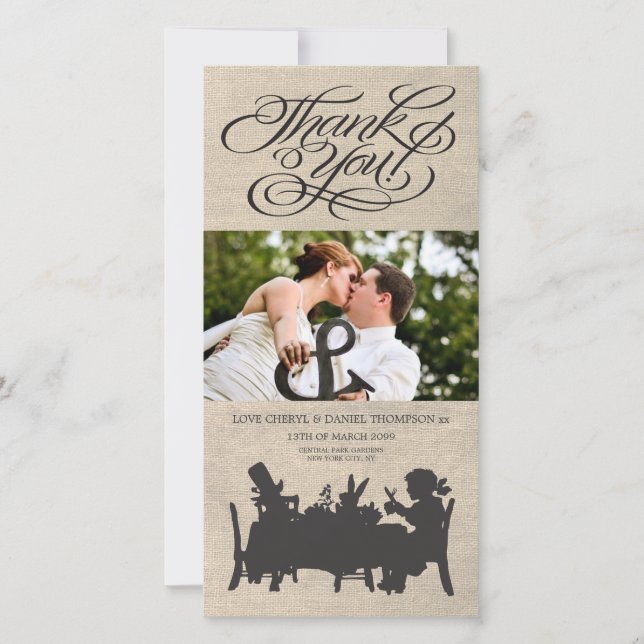 Alice im Wunderland Hochzeit Danke Fotokarte (Vorderseite)