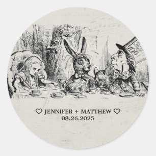 Alice im Wunderland Hochzeit Runder Aufkleber