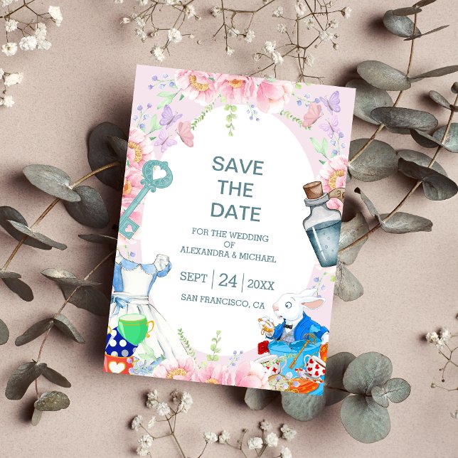 Alice im Wunderland Hochzeit Save The Date (Von Creator hochgeladen)