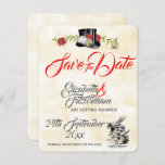 Alice im Wunderland Hochzeit speichern das Datum Einladung<br><div class="desc">Verkünden Sie Ihre Hochzeit im Stil mit dieser hübschen Alice im Wunderland Save the Date thematisiert. Eine Auswahl passender Schreibwaren steht ebenfalls zur Verfügung.</div>