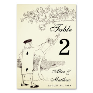 Alice im Wunderland Hochzeit Vintage 2 Spielkarte Tischnummer