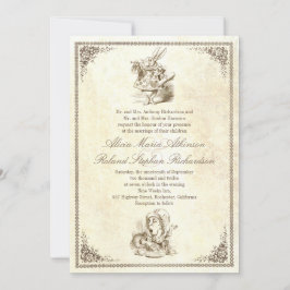 Alice im Wunderland Hochzeitsfeier Einladung