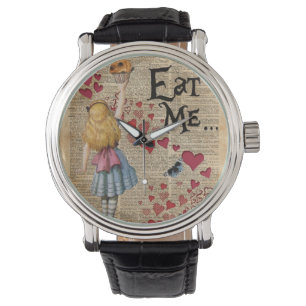 Alice im Wunderland Iss Mich Muffin Armbanduhr