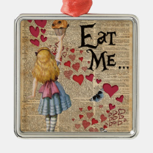 Alice im Wunderland Iss-Mich-Muffin Ornament Aus Metall