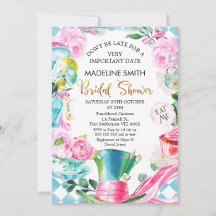 Alice im Wunderland ist kein spätes Brautparty Einladung