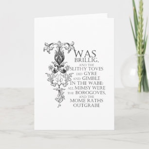 Alice im Wunderland Jabberwocky-Gedicht Grußkarte Karte