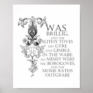 Alice im Wunderland Jabberwocky-Gedichtposter-Schi Poster