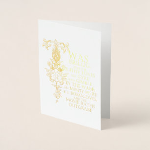 Alice im Wunderland Jabberwocky Goldfolie Karte