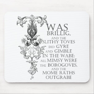 Alice im Wunderland Jabberwocky Poem Mousepad
