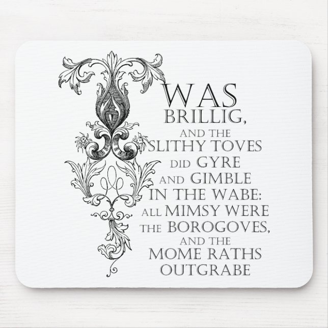 Alice im Wunderland Jabberwocky Poem Mousepad (Vorne)