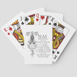 Alice im Wunderland Jabberwocky Poem Spielkarten