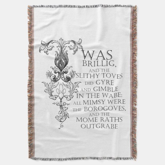 Alice im Wunderland Jabberwocky Poem Throw Blanket Decke (Vorderseite Vertikal)