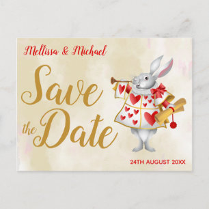 Alice im Wunderland Kaninchen-Herold Save the Date Postkarte
