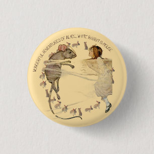 Alice im Wunderland Kaninchen Maus Button