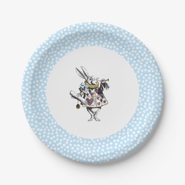 Alice im Wunderland-Kaninchen Pappteller (Vorderseite)