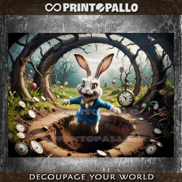 Alice im Wunderland: Kaninchensprung! - Decoupage  Geschenkpapier Set