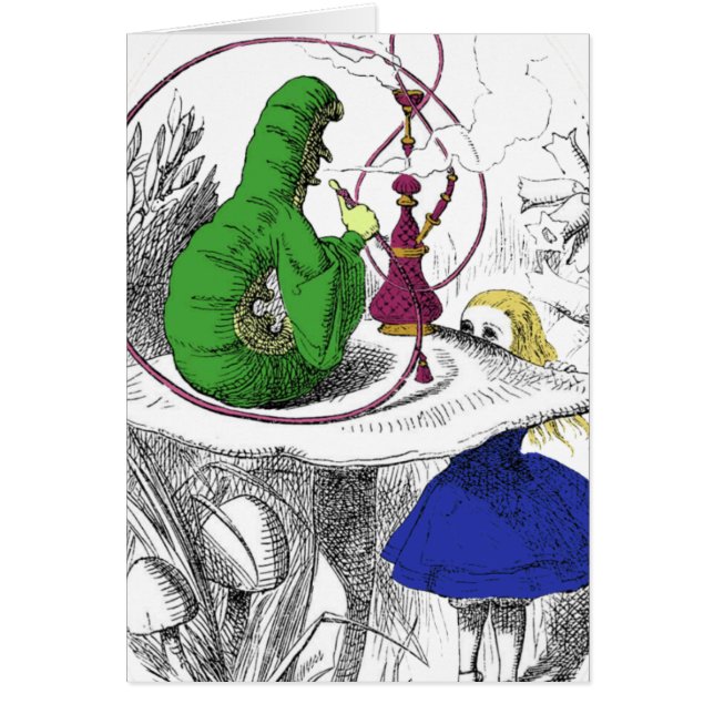 Alice im Wunderland-Karte - die Raupe (Vorne)