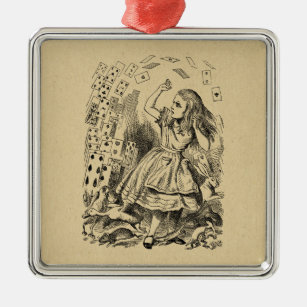 Alice im Wunderland Kartenspielen Kunst Ornament Aus Metall