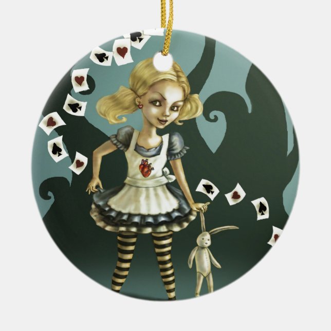Alice im Wunderland Keramik Ornament (Vorne)