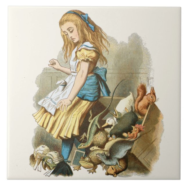 Alice im Wunderland Keramik Tile Fliese (Vorderseite)
