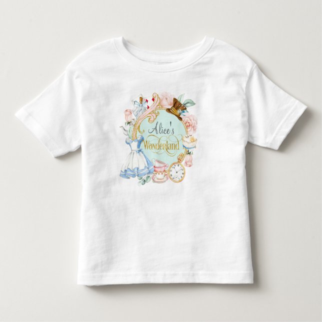 Alice im Wunderland Kindergeburt T - Shirt (Vorderseite)