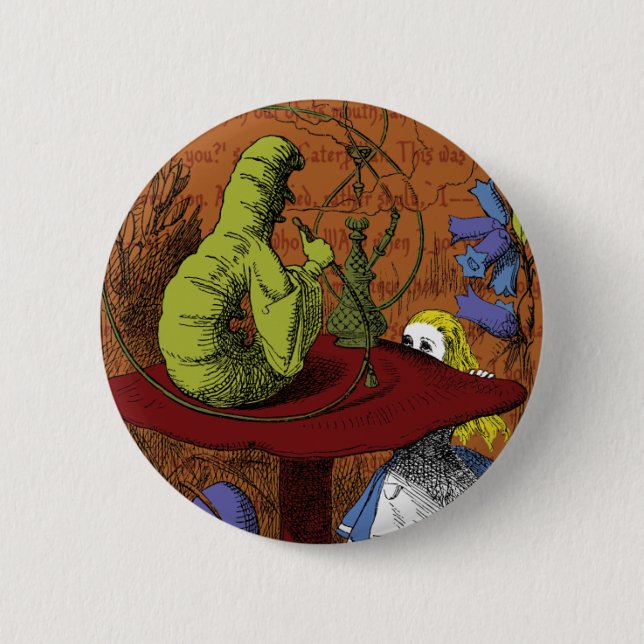 Alice im Wunderland Knopf Button (Vorderseite)