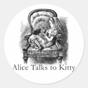 Alice im Wunderland Kunstaufkleber in 2 Größen Runder Aufkleber