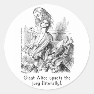 Alice im Wunderland Kunstaufkleber in 2 Größen Runder Aufkleber