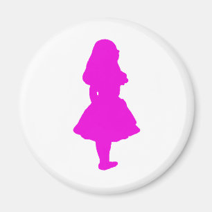 Alice im Wunderland Lachs Fuchsia Rosa Magnet