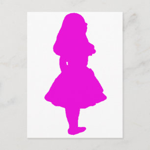 Alice im Wunderland Lachs Fuchsia Rosa Postkarte